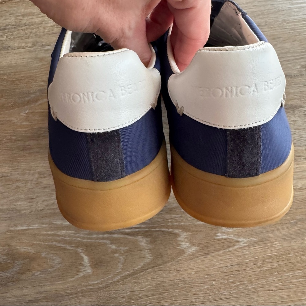 Veronica Beard Women's Size 8.5 Reagan Sneaker Deep Blue Coconut Leather Suede - Picture 5 of 11